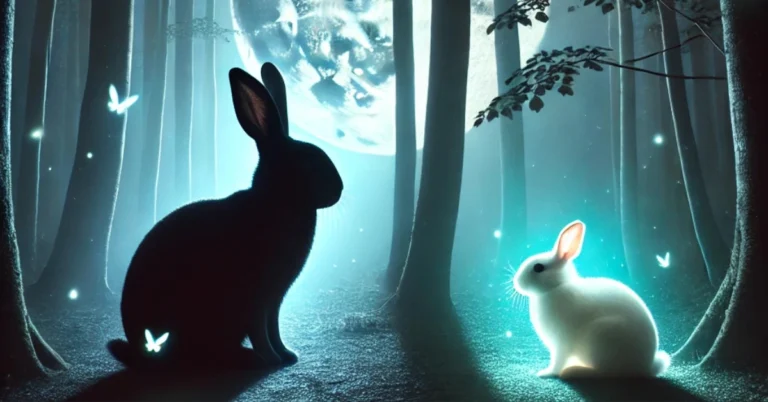 Black and a White Rabbit